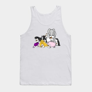 Cute Animals with Thanksgiving  Turkey Greetings Tank Top